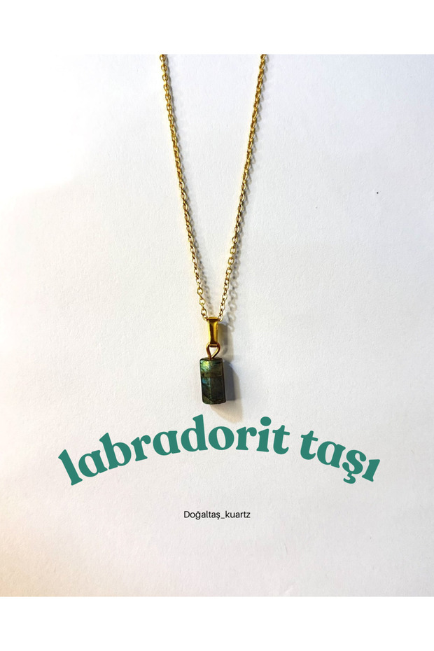 Labradorite Stone Minimal Necklace. Certified Original Natural Stone. 10mm in Size