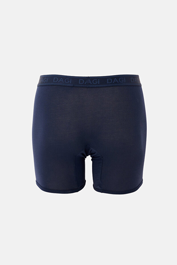 Navy Blue Plain Micro Modal Boxer - 2