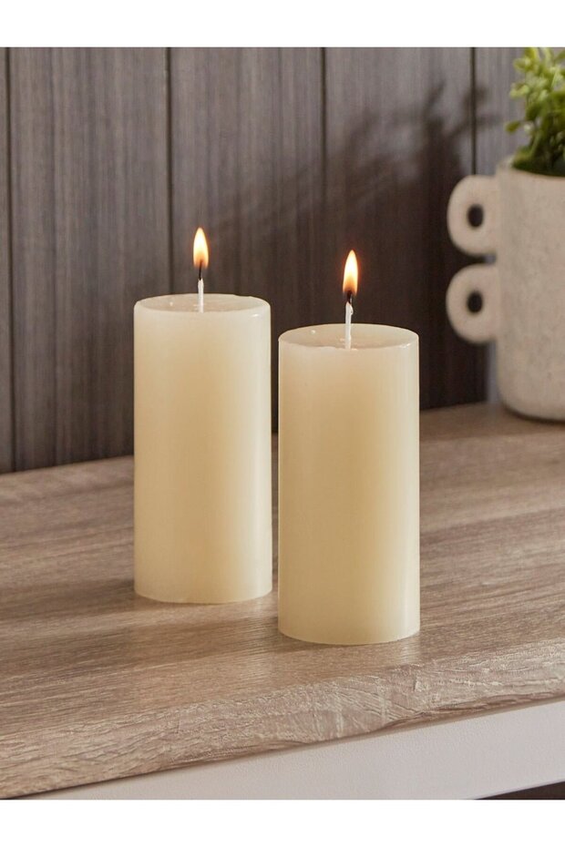 King Wain 2 pcs Aromatic Pillar Candle 5 cm*7.5 cm, Jasmine with Pure Natural Extracts