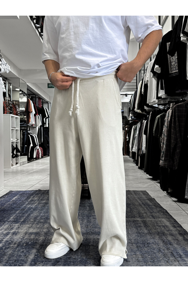Beige Cut-Cut Ribbed Tracksuit Es-80-12
