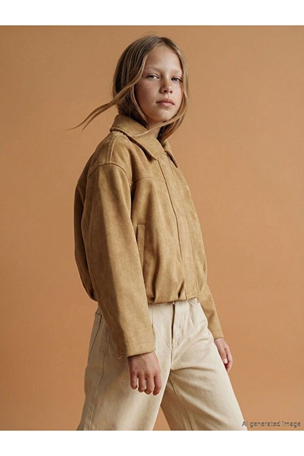 Lcw kids brown suede-look girls' jacket