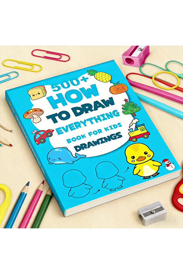 1Pc 200+ Step-By-Step Creative Drawing Book | Durable Paper, Art Learning and Painting Supplies, E