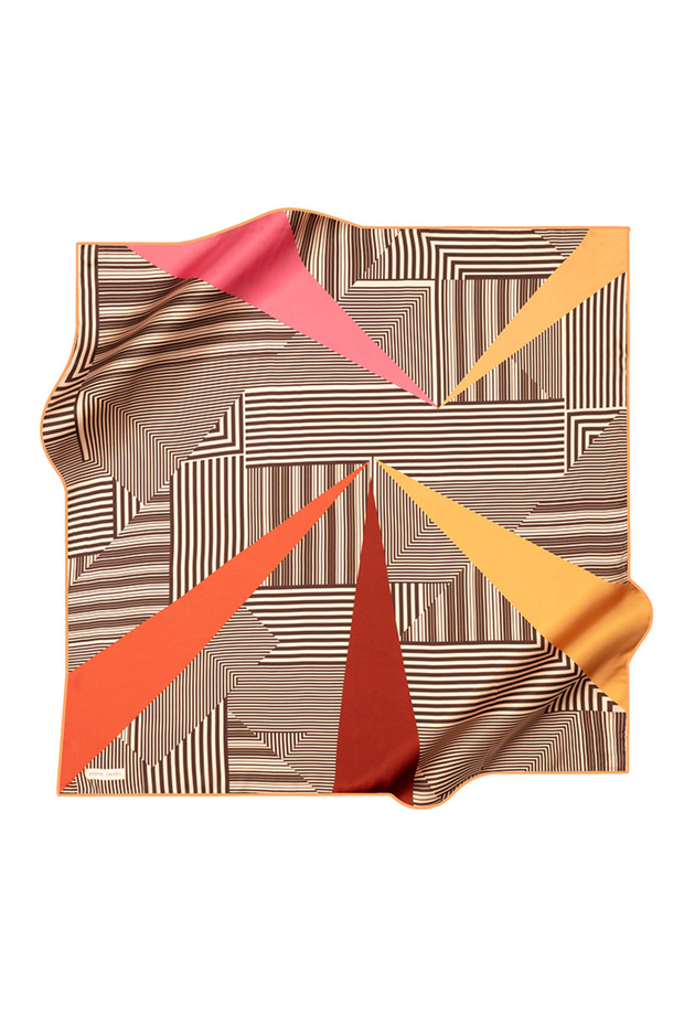 Orange 90X90 Silk Crepe Satin Scarf