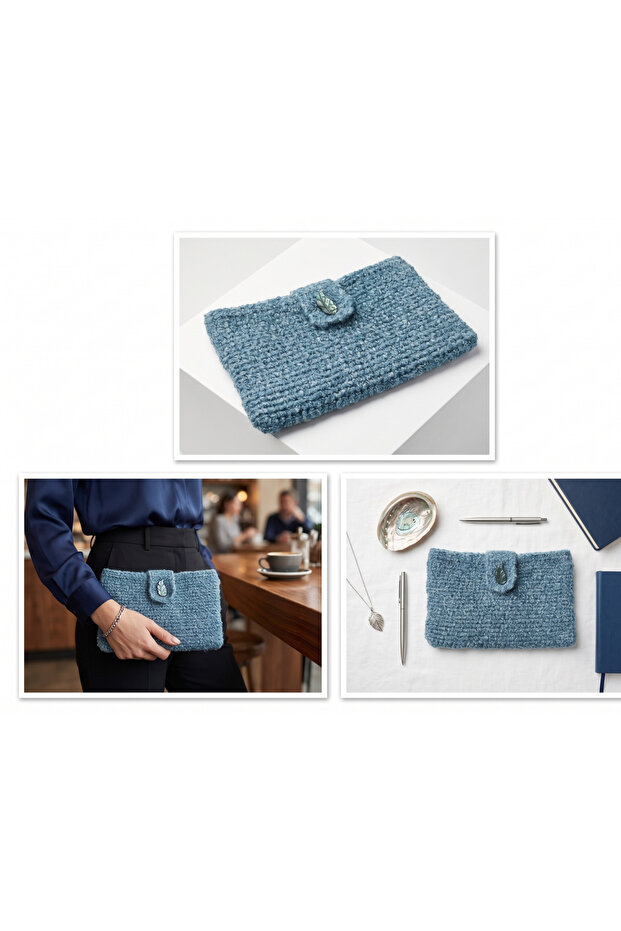 Buklet Hand Knitted Portfolio Bag - Handmade Stylish Hand Bag