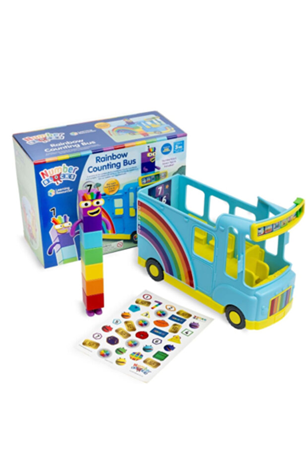 Numberblocks Rainbow Counter Bus Ages 3+ Interactive Numeric Keypad Bus Toy Set with Seven Figures to Collect Included Plays 12 Songs and Tones CBeebies Toys