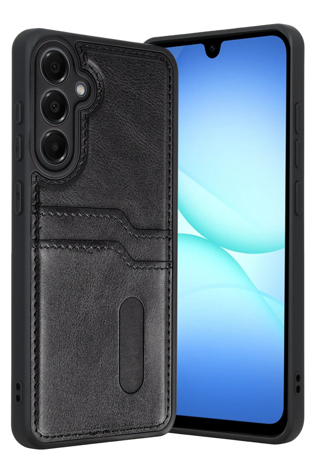 Ilkeshop New Galaxy A17 5g Sara Leather Case with Business Card Holder (140847) - Black