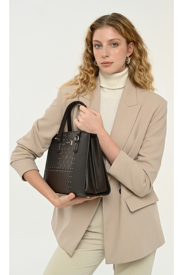 Brown Trocley Monogram Patterned Women's Hand and Shoulder Bag