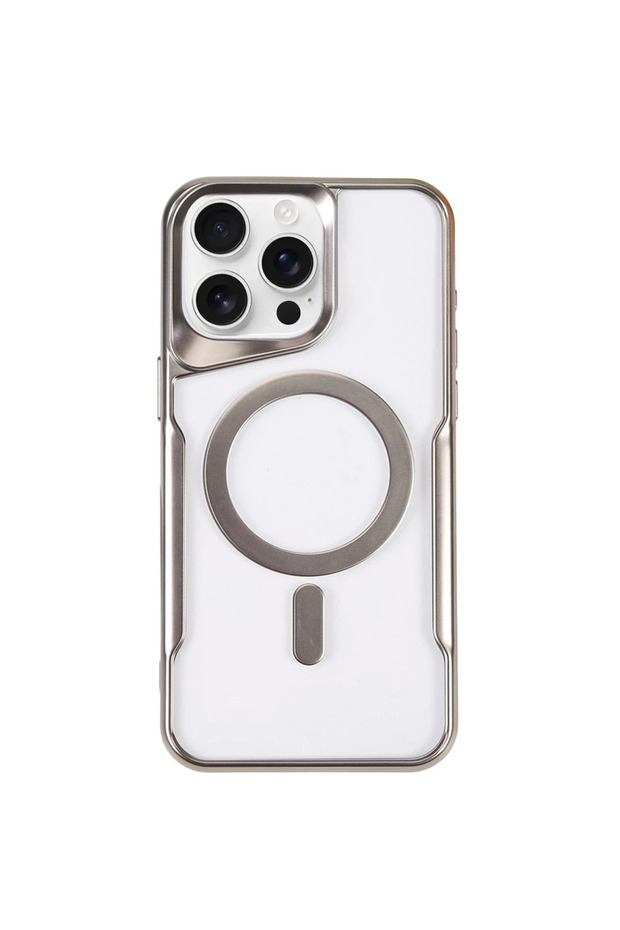 Ilkeshop New iPhone 15 Pro Case Boyi Magsafe Silicone Cover (144921) - Silver