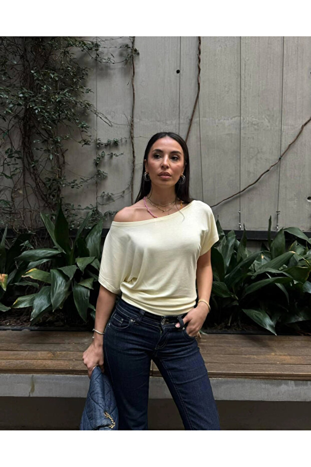 Women's Butter Yellow Boat Neck Casual Blouse