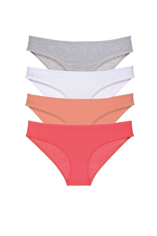 Glb-Stl41414 4-Piece Super Eco Set Lycra Women's Slip Panties Gray White Powder Fuchsia