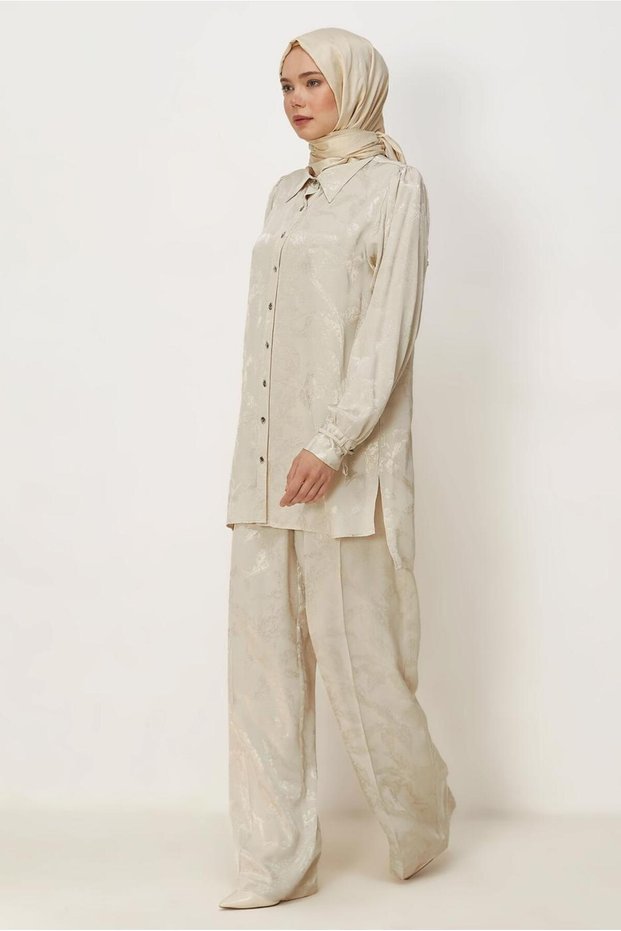 Shirt Collar Jacquard Suit 46568