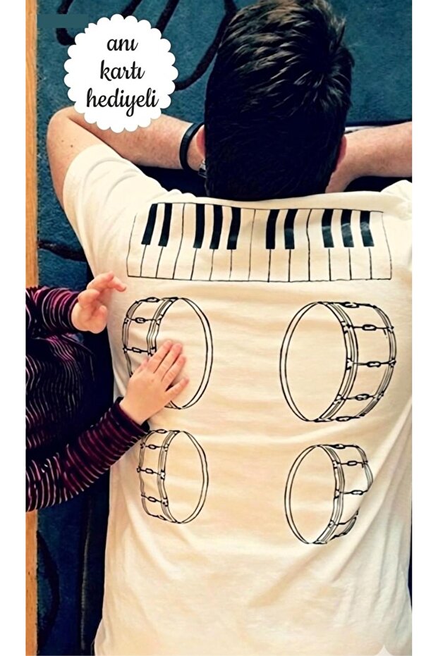 Piano Designed T-Shirt for Dad, Father's Day Gift, Back Printed Tee