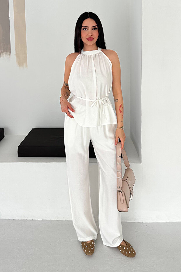 Women's Belt Detailed Casual Lined Suit