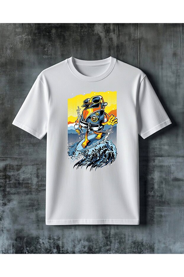 تي شيرت كبير الحجم مطبوع عليه سيارة كلاسيكية من Best Surfer