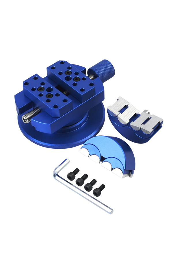Blue 1Pc Heteromorphic Jaws Table Vise 360° Rotate Bench Vice Clamp, Precision Clamping Flat Clamp f