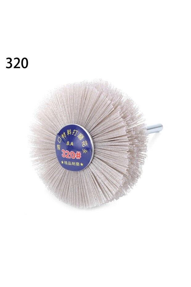 320 1pc 80-600# Abrasive Nylon Wheel Brush Woodwork Furniture Polishing Brush 6mm Shank 80MM Diamete