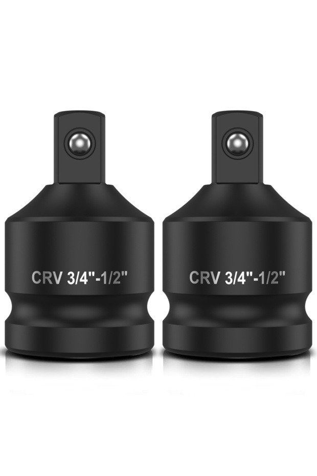 2Pcs 2Pc Impact Socket Adapter 3/4'' Female to 1/2'' Male Impact Socket Reducer Repair Tool Rustproo