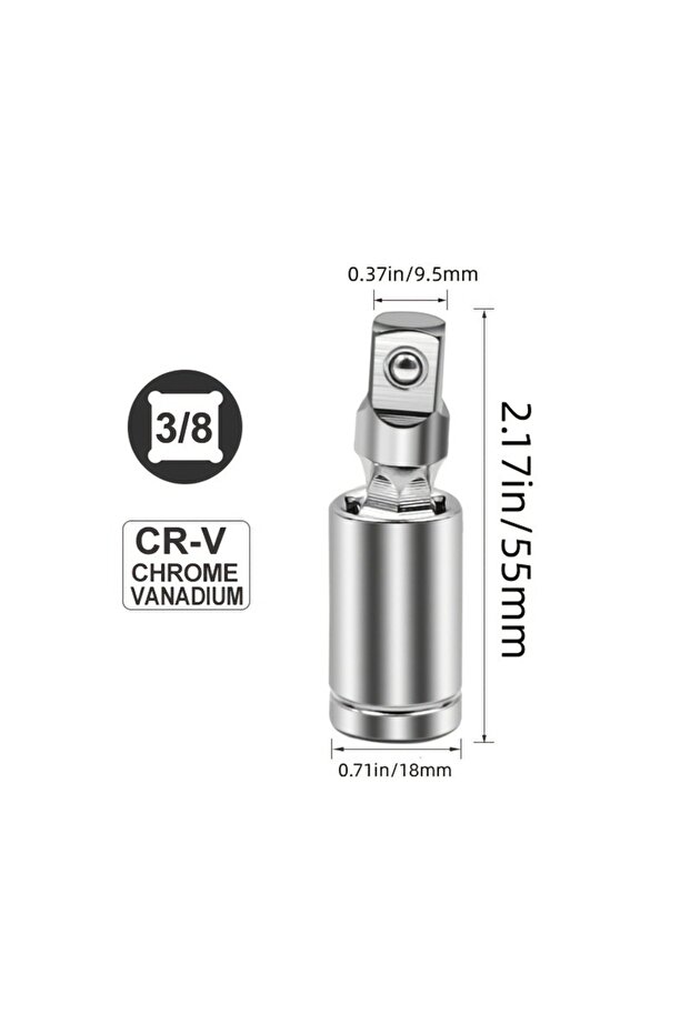 طقم عالمي 360 درجة 3-8 1/4" 3/8" 1/2" مع رأس دوار 360 درجة وذراع تمديد زاوية بسقاطة ومقبس A