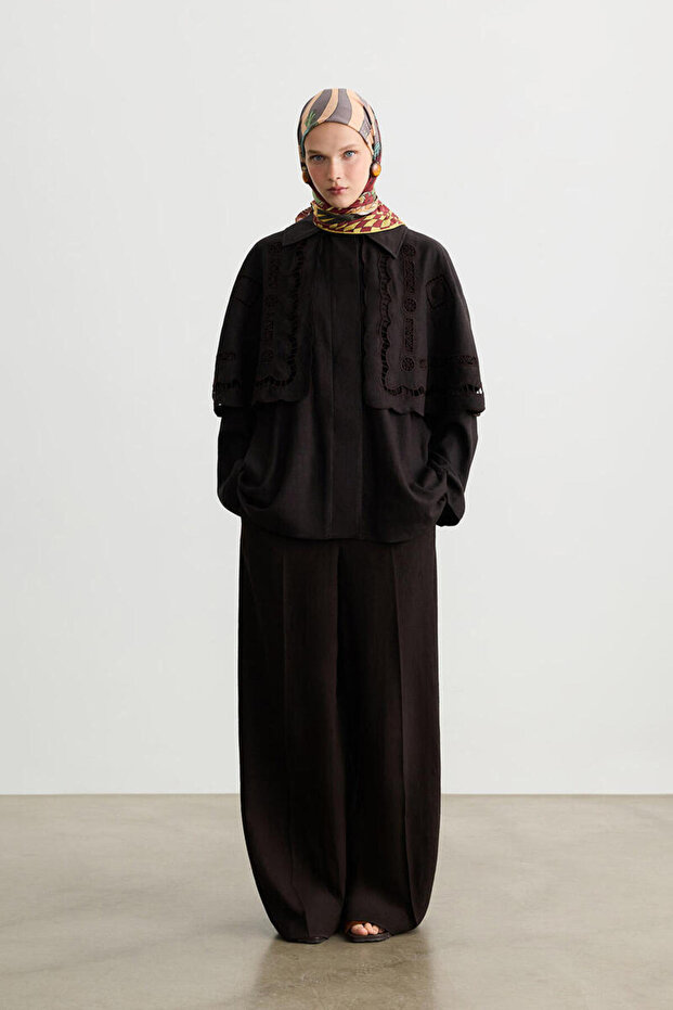 Eșarfă EON cu model roșu aprins - 6
