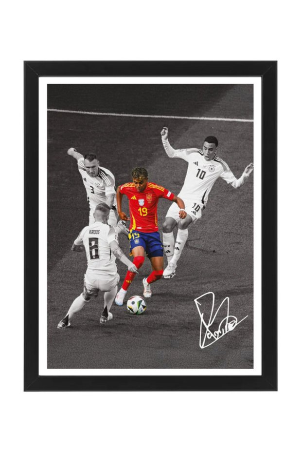 Lamine Yamal Spain Printed Autograph - Framed Poster 30x40cm - Football Memorabilia, Soccer Collectible, Gift for Fans , Man Cave
