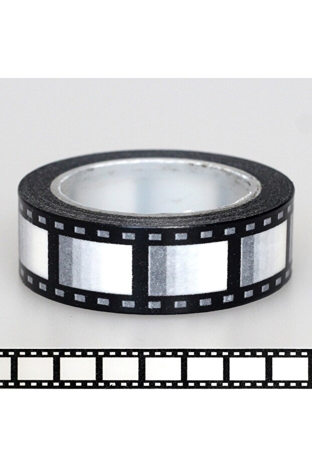 10M*15mm Tape Camera Roll Print Scrapbook DIY Sticker Decoration Japanese Tape Paper Black White ...
