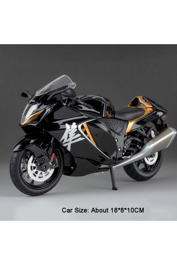Hayabusa Black Scale 1:12 Suzuki Hayabusa GSX250R Motorcycle Model Toy Car Alloy Body Rubber Tires M