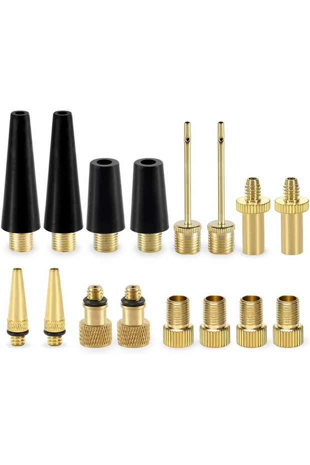 16pcs 16Pcs Bicycle Presta Schrader Valve Adapter, Brass DV AV SV Converter, Ball Pump Needle, Air P