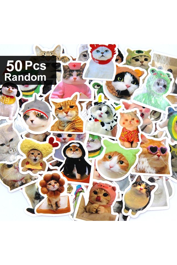 50pcs random 100/500/1000pcs Funny Cat Stickers Cartoon Cute Decals Toy Stationery Guitar Phone Bicy
