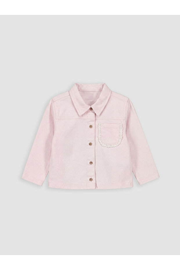 Pink gabardine girl's jacket from gulis clothing