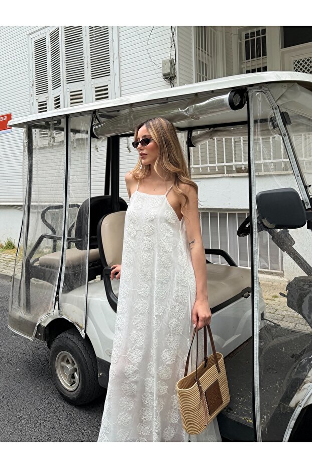 Rochie albă brodată - 3437 - 6