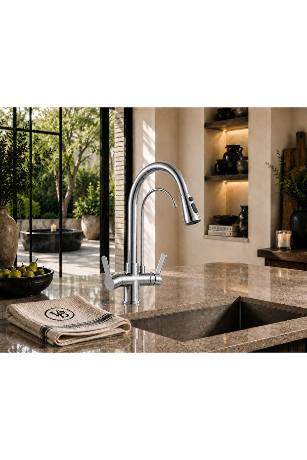 U-Tubular Purified Spiral Sink Faucet Chrome