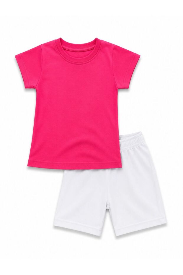 Unisex Summer Kids Baby Set Short Sleeve Basic T-Shirt and Shorts Set