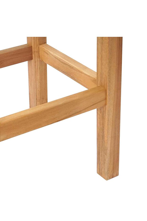 Scaun de bar 2 pcs Maro Lemn solid de tec - 8
