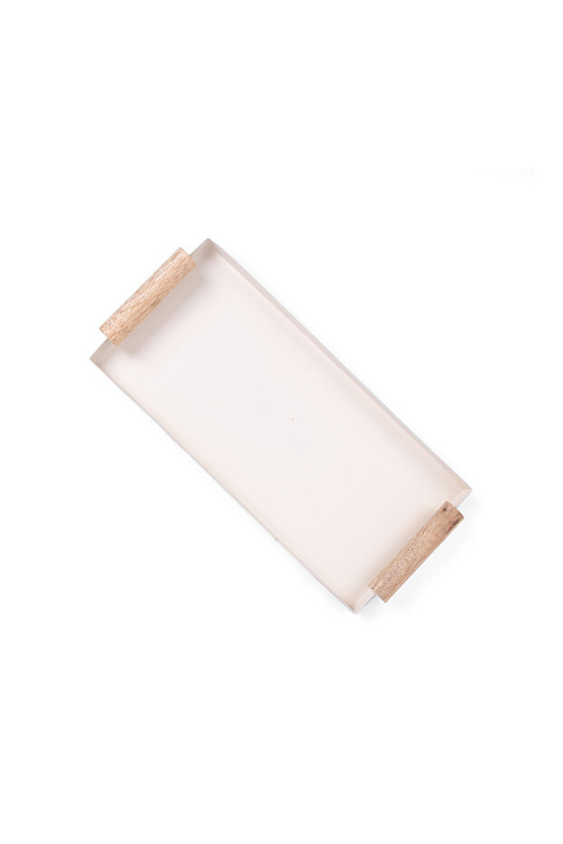Small Rectangular Beige and Black Serving Tray from Aurora