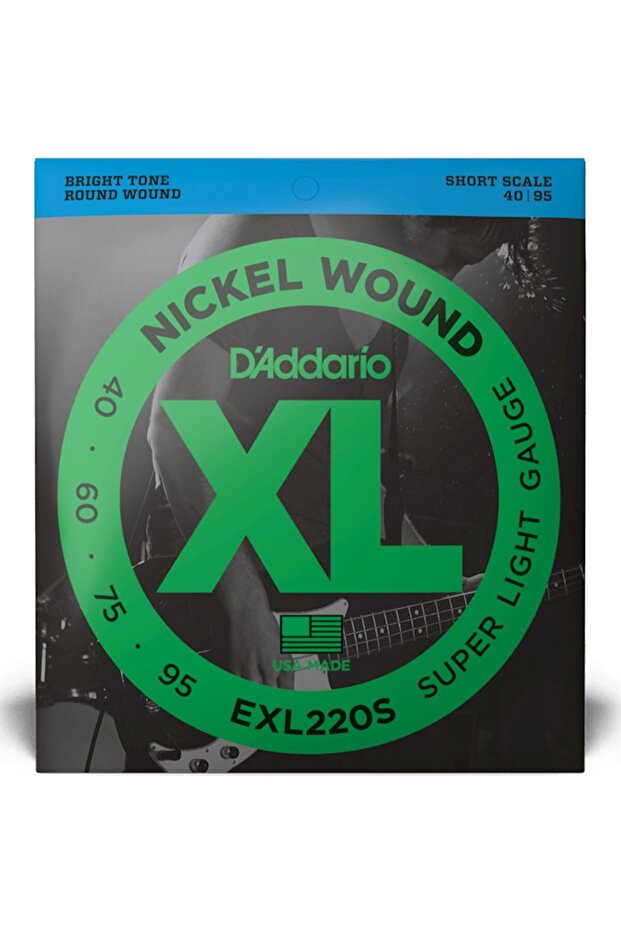 EXL220S Nickel Wound Short Scale Bass 4-String Super Light - 40-95