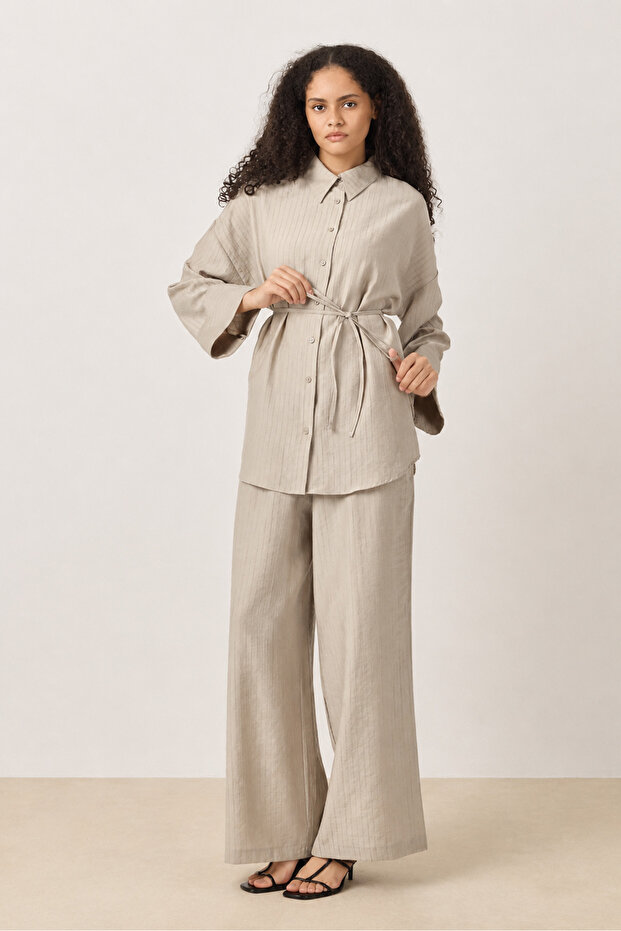 Nua Striped Suit Mink