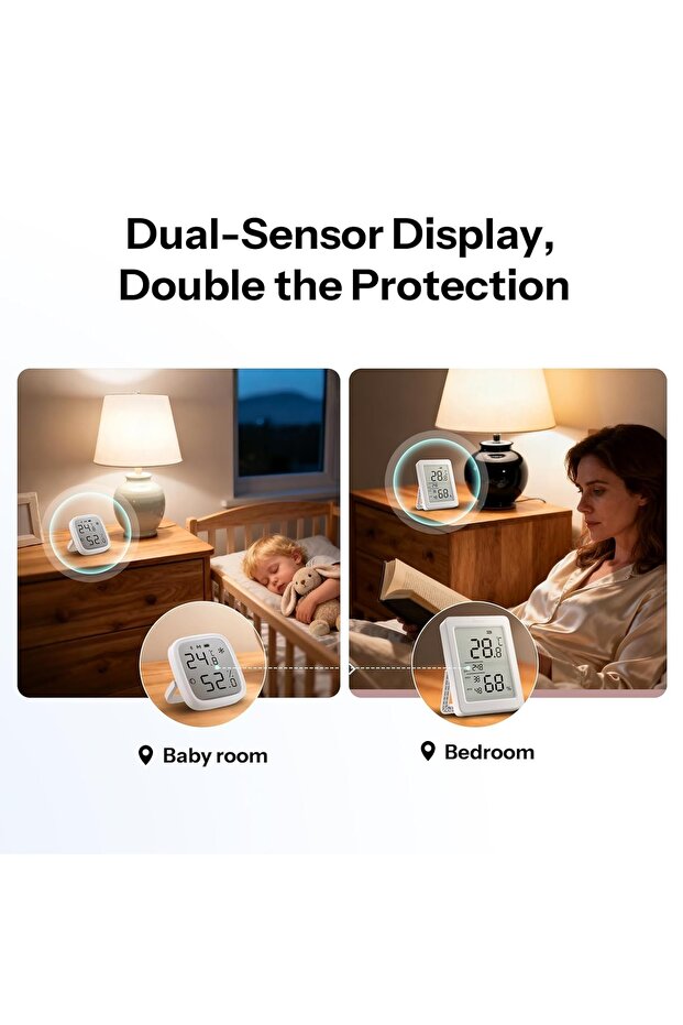 AirGuard TH, Indoor Smart Zigbee Temperature and Humidity Sensor, 3.6'' LCD Display, App Monitoring with Charts, Notification Alerts, Data Export, Remote Data Display - 6