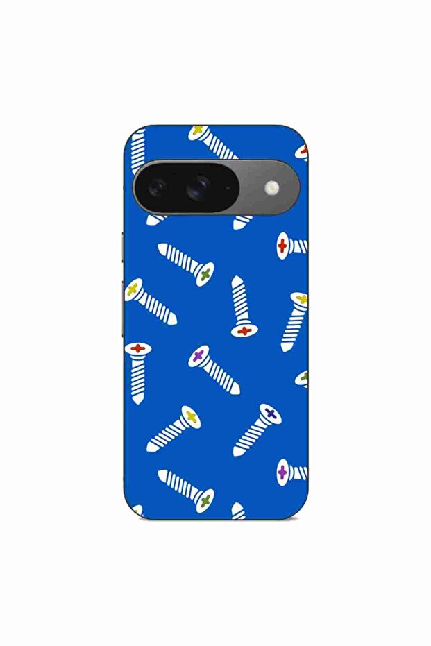 Case compatible with Google Pixel 9 Silicone Gel Tpu Model Screws Pattern
