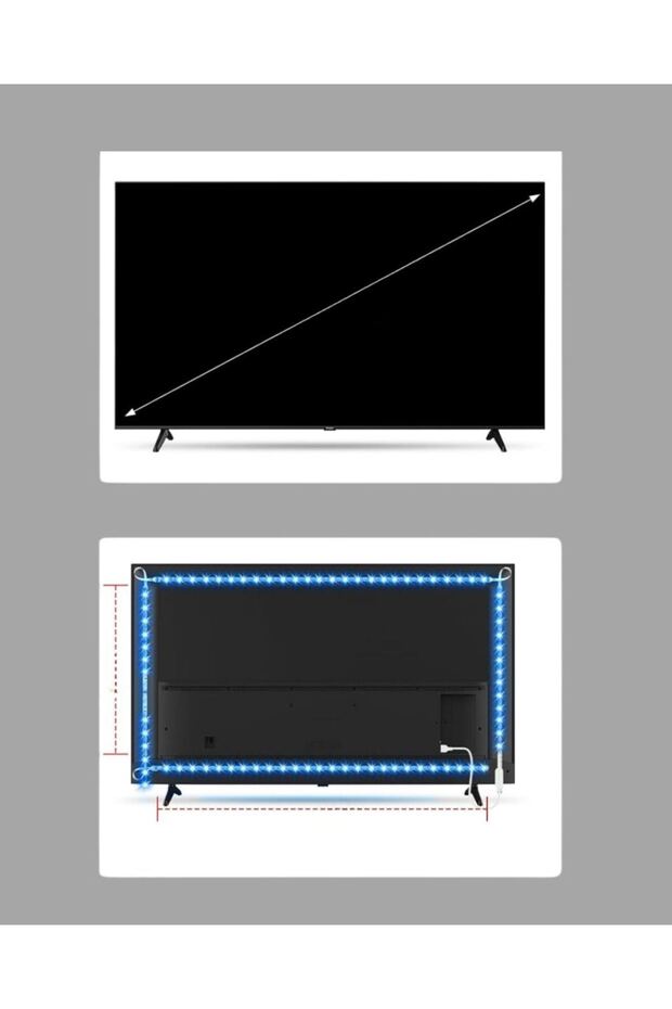 شريط إضاءة LED ذاتي اللصق للتلفزيون 2 متر