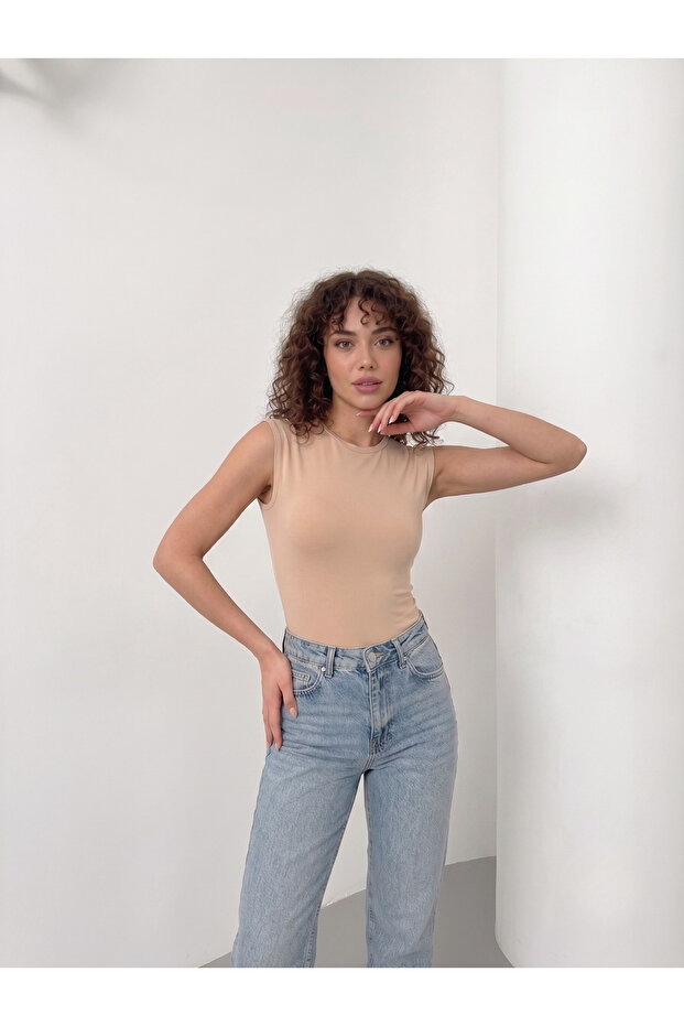 Basic Zero Sleeve Viscose Fabric Body - 2