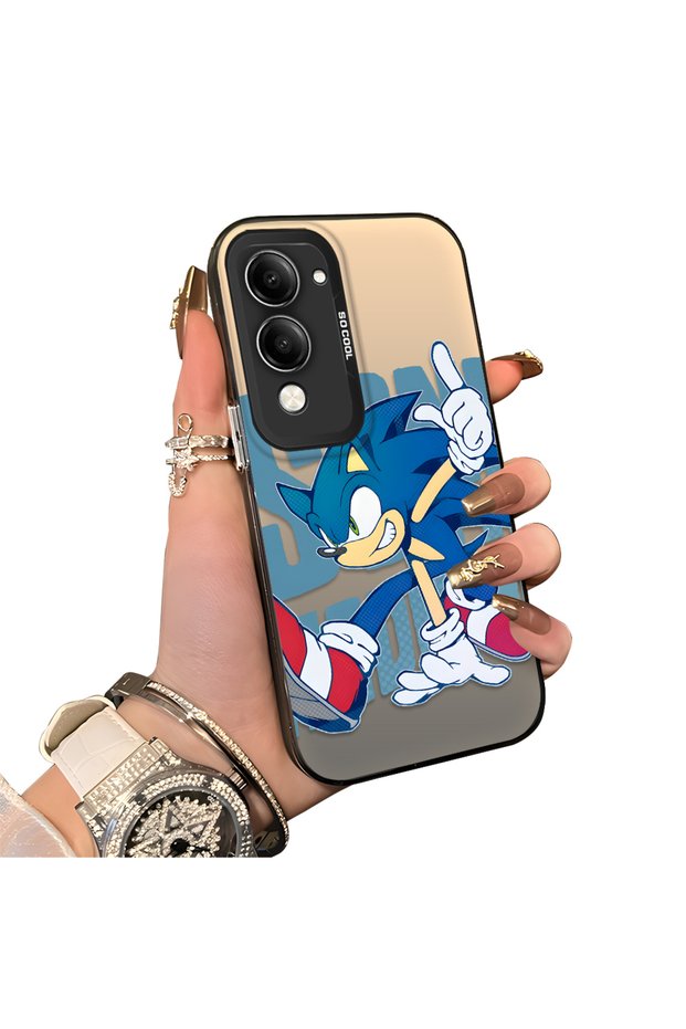 Vivo Y04 Compatible Hard Acrylic Back Silicone Edge Lens Protection Case