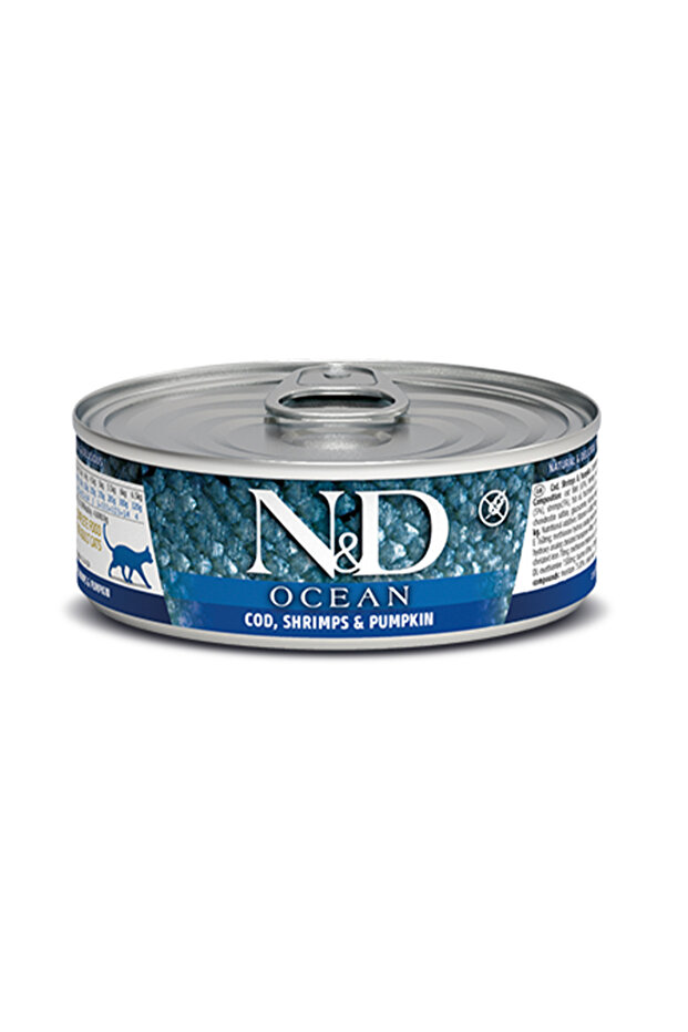 Natural and Delicious Wet Ocean Cat Tuna Cod Shrimp & Pumpkin 80g (6 pcs)