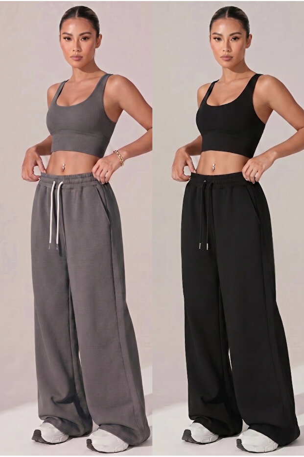 2-Piece Women's Baggy Sweatpants Comfortable Cut