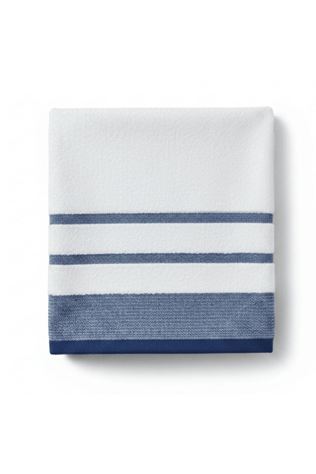 Hand Towel 50 x 90 cm – White with Blue Stripes