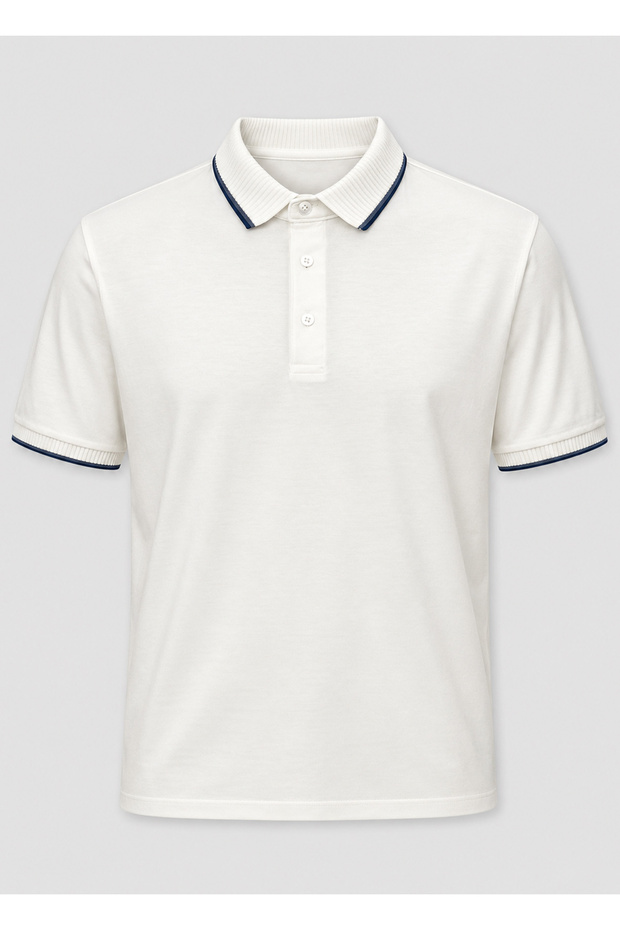 White Color Polo Collar Men's T-Shirt