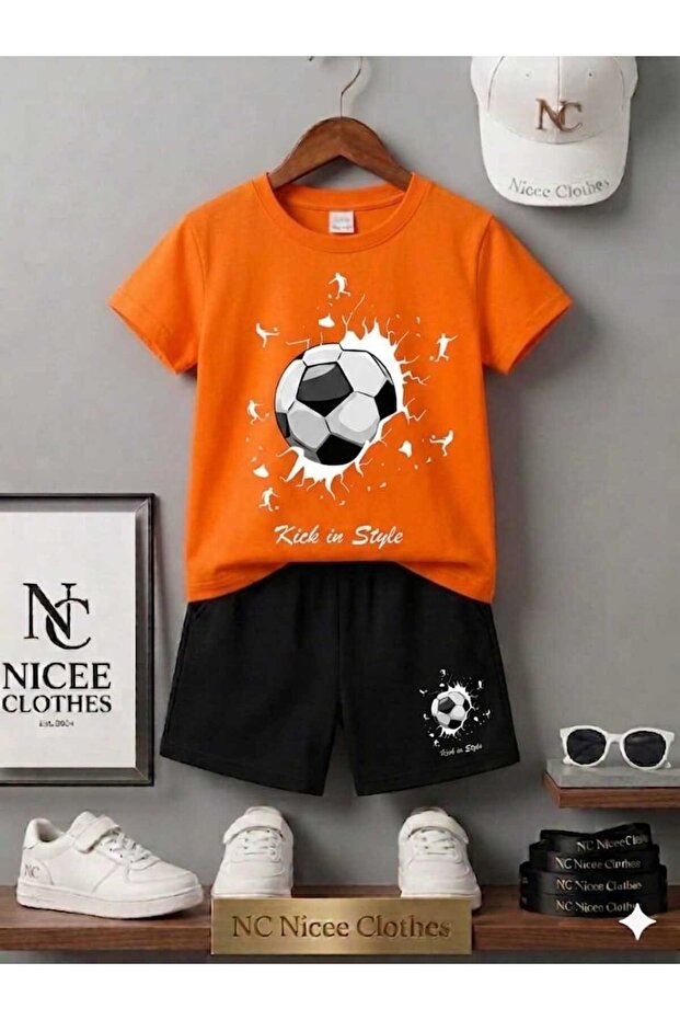 Summer Children's T-Shirt Shorts Unisex (White Top Print)
