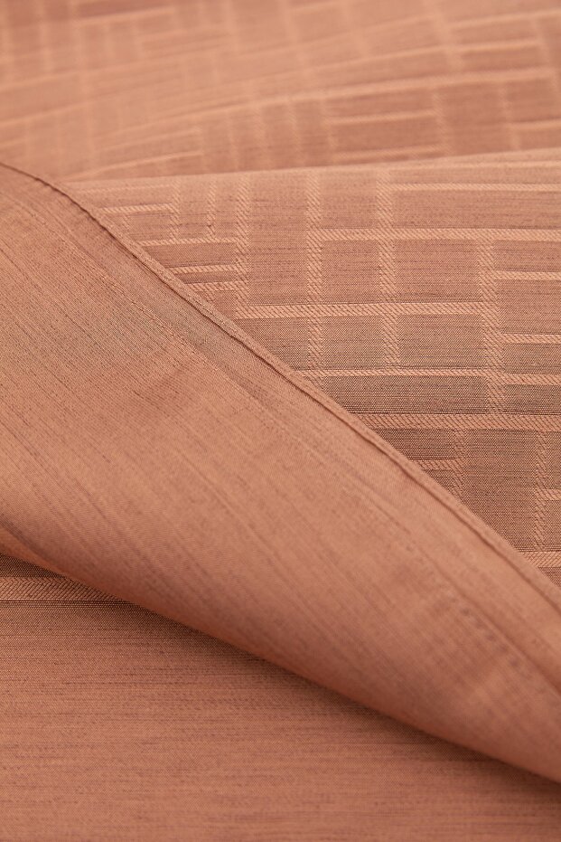 Silk Wool Maze Pattern Shawl - Brown - 2