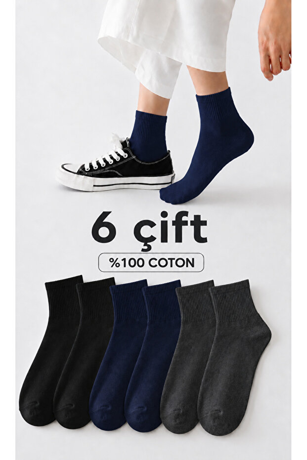 100% Cotton Summer Half Sports Socks Men's Compatible Premium Scented Socks 6-Pack