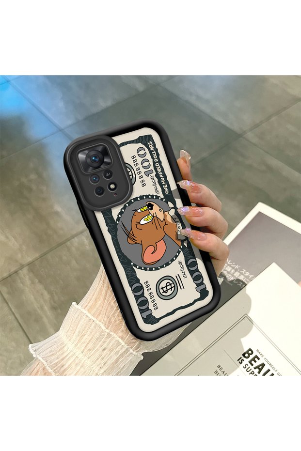 Redmi Note 12 Pro 4g Compatible High Quality Cartoon Printed Impact Resistant Black Silicone Case