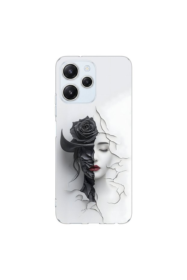 حافظة شفافة متوافقة مع Redmi 12 بتصميم Esthetic Face 4